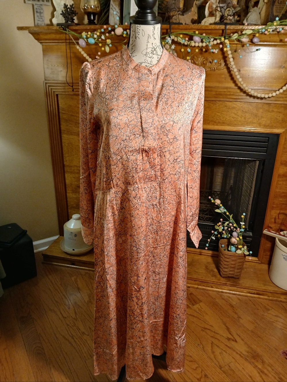 NORR Elegant Lennon Maxi Peach Print Dress